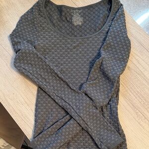 Free People Long-Sleeve Scoop Thermal Top - Charcoal